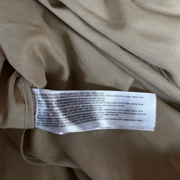 Mango Beige Women's Fluid Tencel Double Breasted Trench Coat - Picture 9 of 9